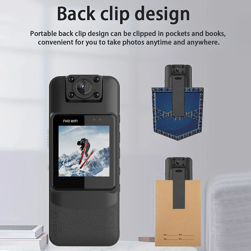 Mini cámara Ultra HD 4K WiFi, grabadora de vídeo Digital pequeña portátil, BodyCam de policía, visión nocturna infrarroja, videocámara deportiva DV para bicicleta - imagen 5