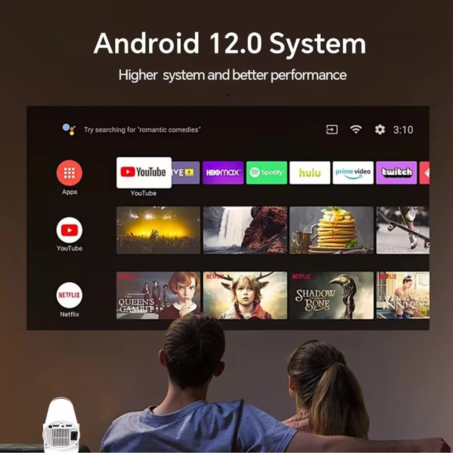 Mini proyector portátil WIFIT de 5 pulgadas con función dual WiFi/Bluetooth de 2,4G y 5G compatible con pantalla de vídeo 4K - imagen 3