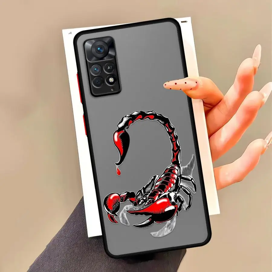 Funda Scorpion Cool Black Edge para Xiaomi Redmi Note 11S 12s 13 14 12 ProPlus 8T 8 9 10 11 Pro 10S 9S 7 14 Pro +