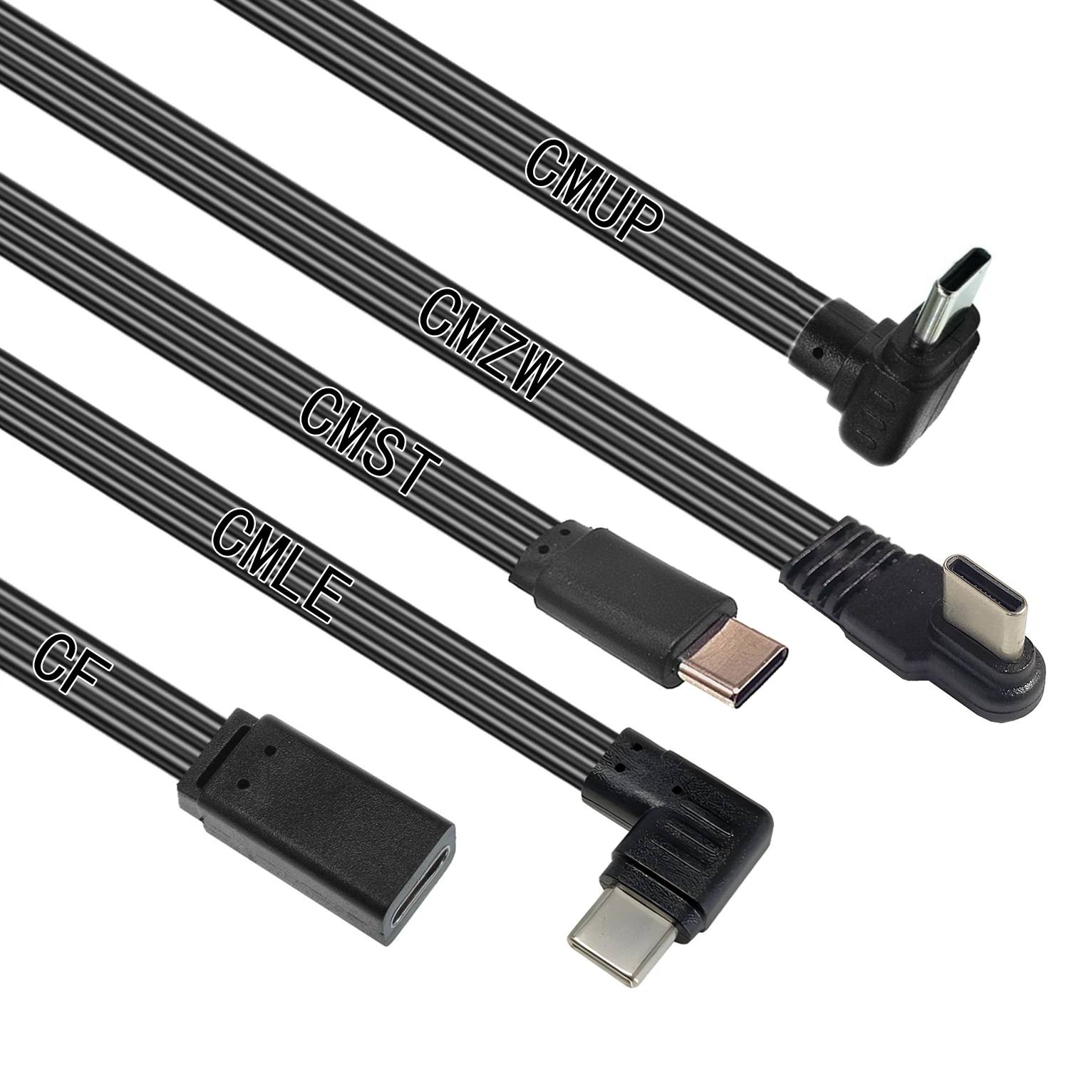 Cable de datos tipo c con enchufe de doble cara, 10CM-100CM, Android, súper plano, suave, doble codo, juego móvil, cargador tpc c de línea corta - imagen 5