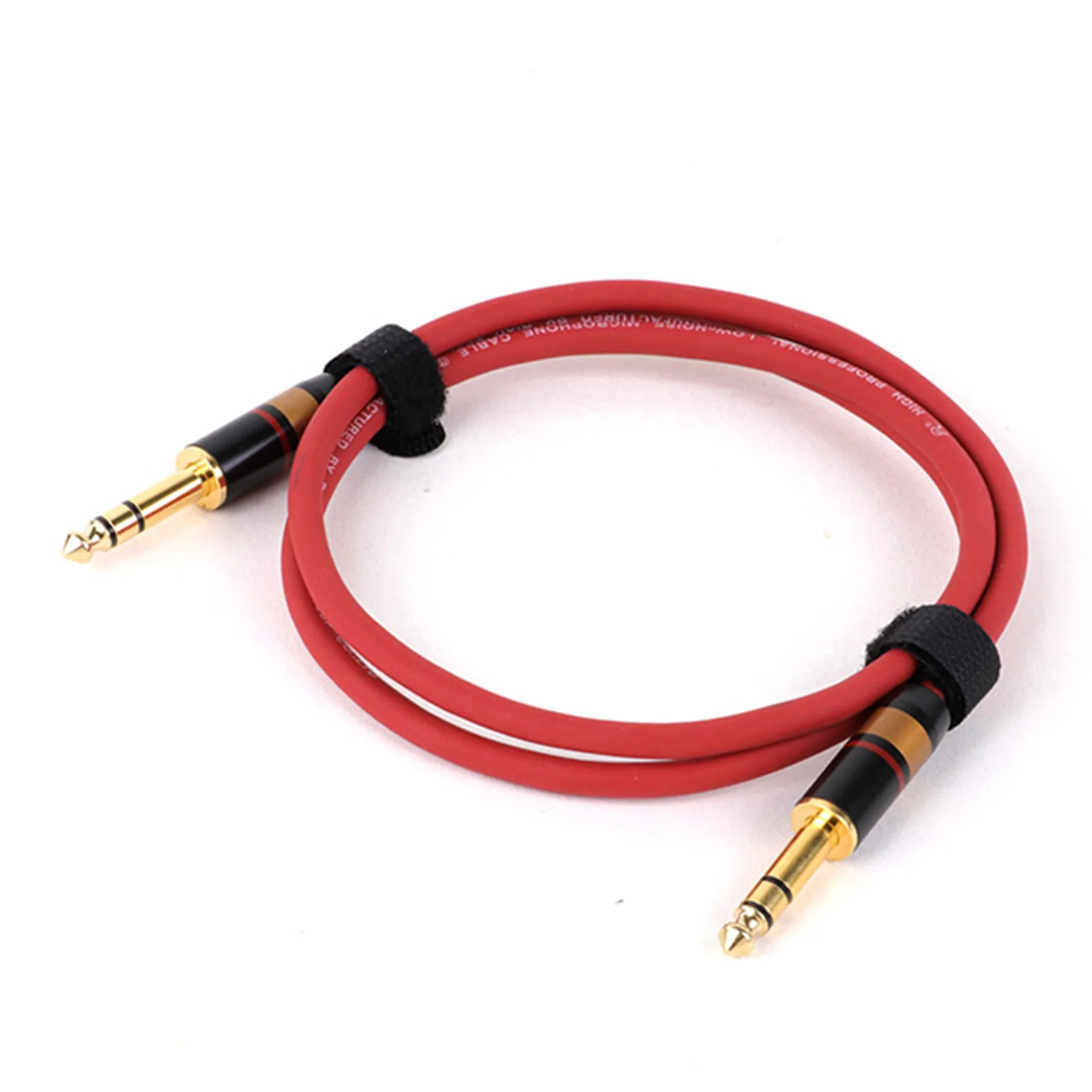 1 unidad de Cable de conexión de guitarra TRS de 1/4 pulgadas, conector estéreo macho chapado en oro de 6,35mm, Cable equilibrado de Audio para mezclador de teclado de bajo de guitarra eléctrica - imagen 5