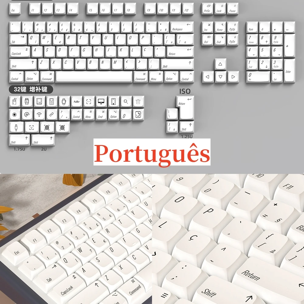 Teclas en español Teclas en español Ruso Coreano Portugués Francés Alemán Japonés Teclas Perfil XDA Teclas PBT para Cherry MX Switch Teclado mecánico Disposición ISO ANSI 139 Teclas FD1 Gran entrada Diseño ergonómico - imagen 5