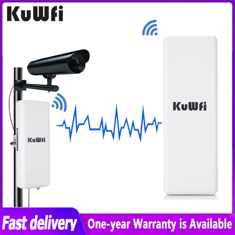 KuWFi 900Mbps puente Wifi para exteriores 5,8G enrutador WIFI repetidor extensor punto a punto 1-2 KM con adaptador POE para cámara IP