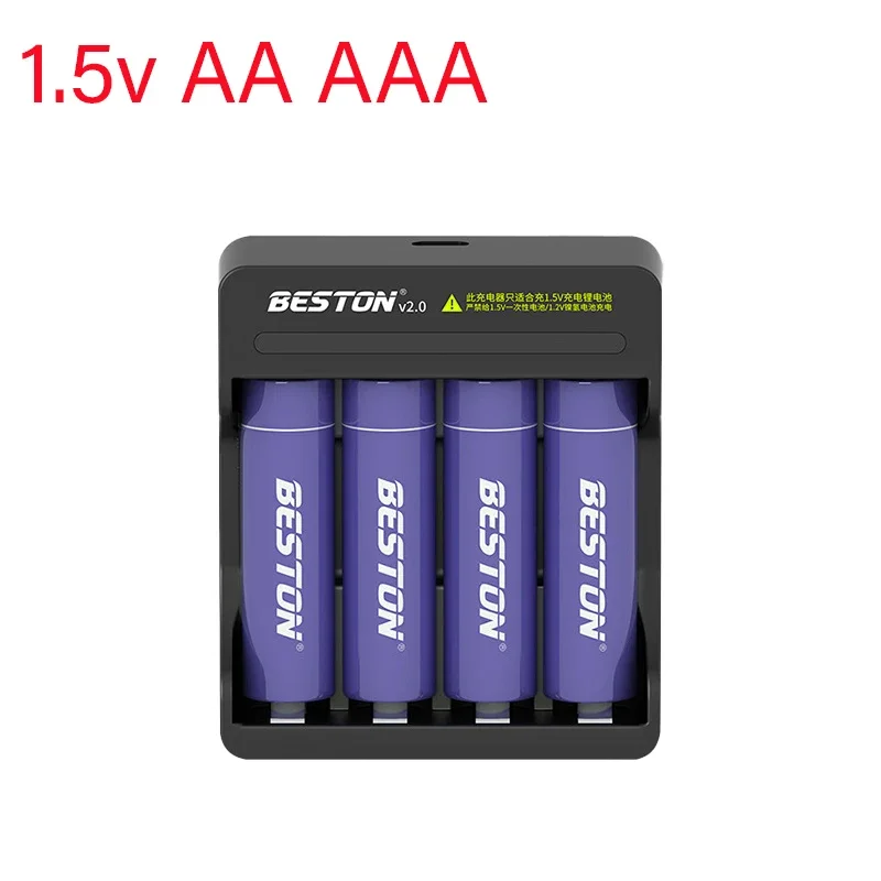 Cargador inteligente de iones de litio de voltaje constante, 4 ranuras, 1,5 v, para batería recargable de 1,5 v, AA, AAA, con indicadores LED - imagen 2