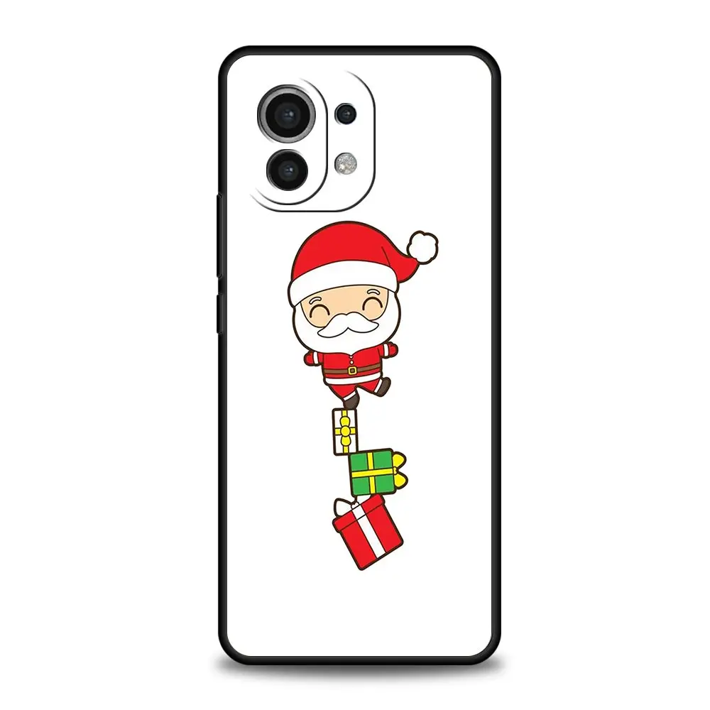 Funda de teléfono para Xiaomi Mi 14 13 12 11 Lite 13T 12T 11x11T 10T Pro 9T Note 10 Lite, funda de silicona negra de Navidad Santa Claus - imagen 4