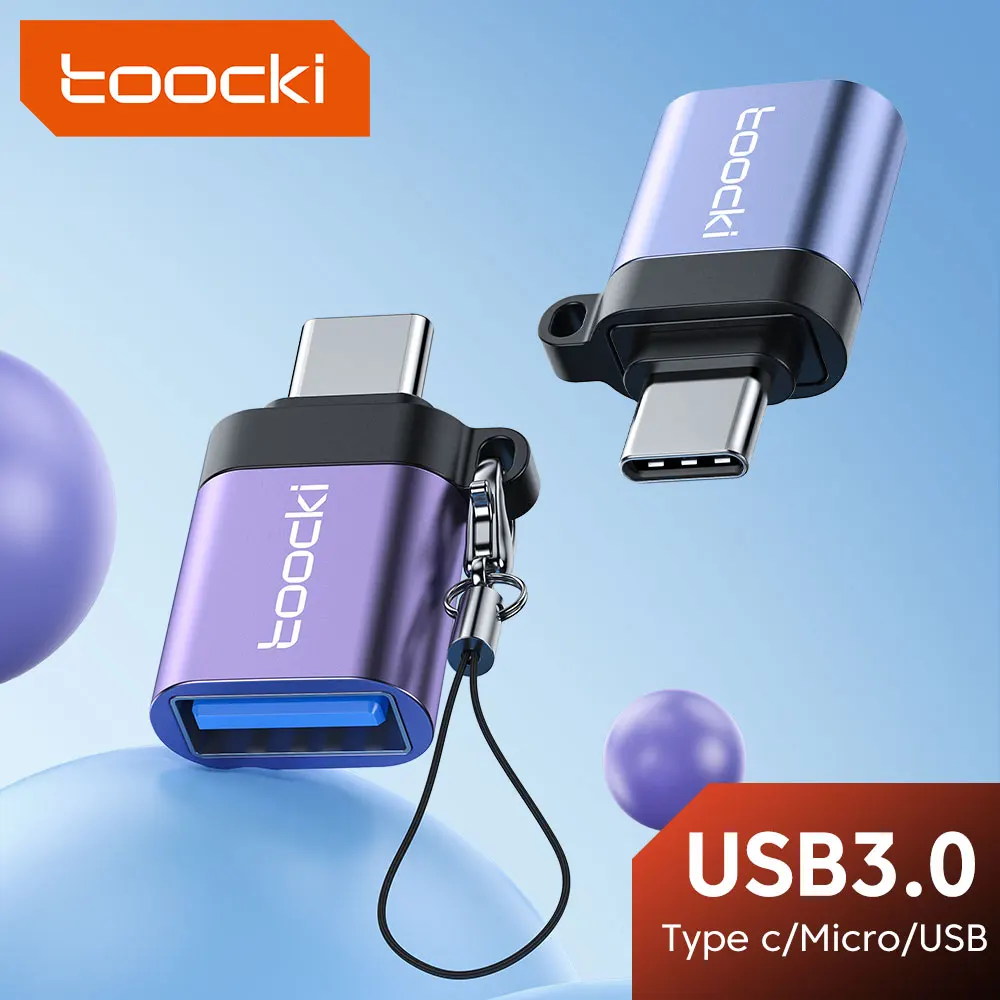 Toocki USB 3.0 Tipo C OTG Adaptador Micro USB Macho Tipo C Hembra Convertidor USB-C Conector OTG Macbook Samsung Xiaomi - Vista principal del producto