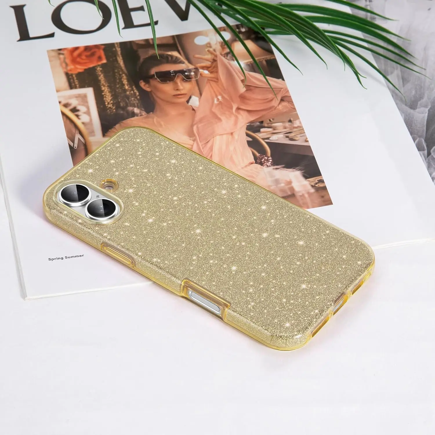 Funda ostentosa con purpurina dorada para iPhone 16 Pro Max 15 Plus 14 13 Mini 12 11 X XS XR SE 2022 2020 7 8 16Plus 6, accesorios de cubierta de teléfono - imagen 4