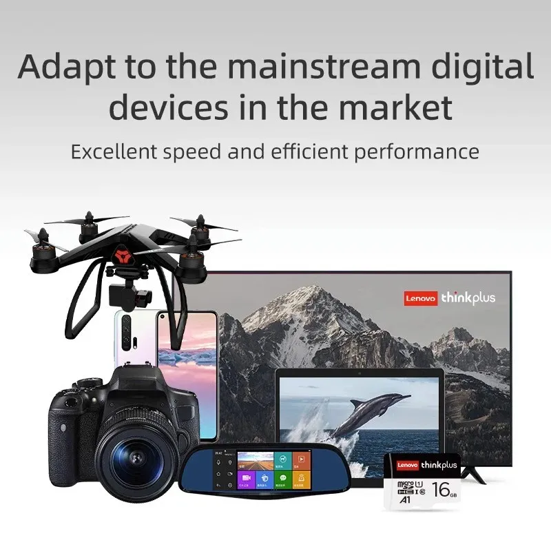 Lenovo Thinkplus tarjeta Micro SD A1 V30 U3 Clase 10 tarjeta de memoria 512GB 256GB 128GB 64GB 32GB tarjeta TransFlash para cámara Drone - imagen 4