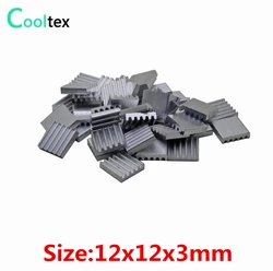 Disipador de calor de aluminio extrudado 12x12x3mm para CPU, GPU y RAM