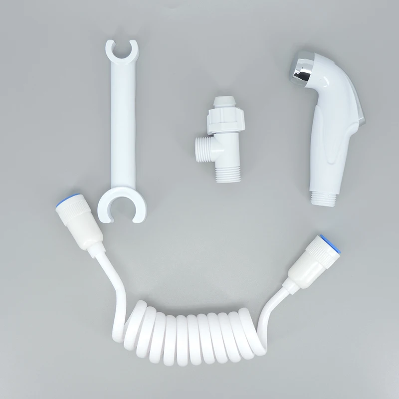 Soporte de tanque de inodoro ABS blanco, cabezal de ducha con pulverizador de bidé, rociador de grifo de baño, juego de válvula de agua autolimpiadora con manguera de agua - imagen 4
