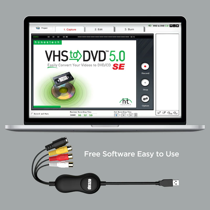 EzCAP 172 1568 actualización a 159 USB 2,0 Audio Video captura Stick CVBS s-tarjeta de grabación de vídeo para V8 Hi8 DVD VHS DVR TV videocámara - imagen 3