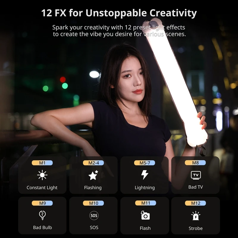 Ulanzi UA12/UA20 Luz Tubo Portátil Bicolor Magnética para Vídeo - imagen 2
