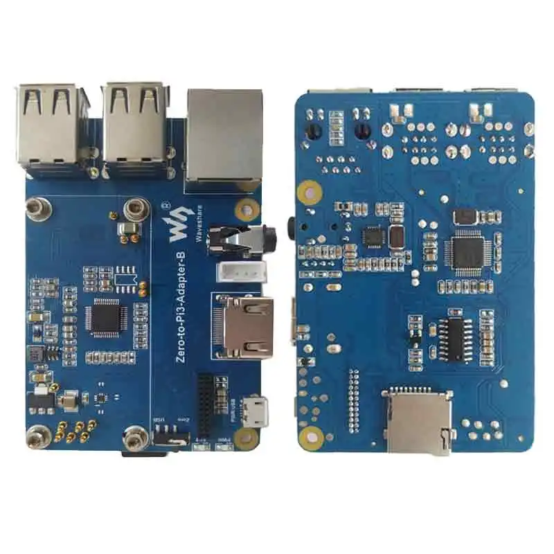 Adaptador Raspberry Pi Zero de 2W a 3B con tarjeta de sonido de Audio USB, Compatible con altavoz, funda 3B PI0 2 W, placa de expansión USB HUB RJ45