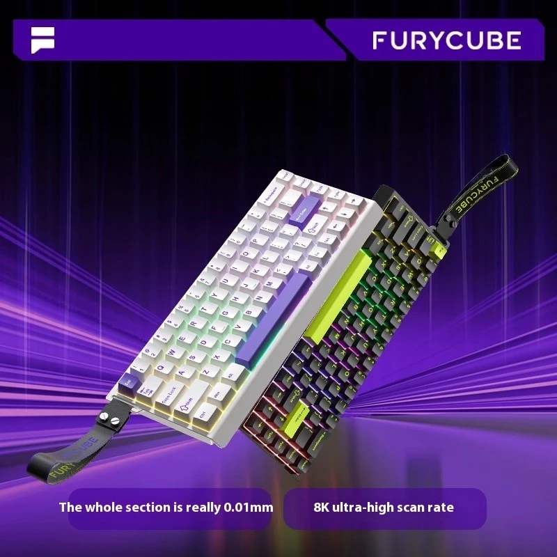 FURYCUBE-teclado con interruptor magnético M68HE, portátil con cable, baja latencia, 0,001mm, 8Khz, velocidad de orina, 0,1 ms, teclado FPS personalizado