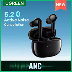UGREEN-auriculares inalámbricos HiTune T3 ANC con Bluetooth 5,2, dispositivo de audio con cancelación activa de ruido, micrófono, manos libres para teléfono