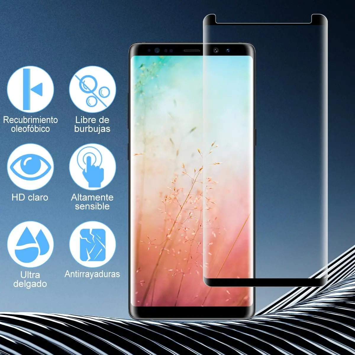 2/4 Uds 3D curvado cuatro lados pegamento vidrio templado para Samsung Galaxy Note 8/Note 9 HD Protector de pantalla - imagen 4