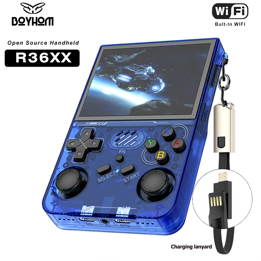 BOYHOM New R36XX Retro Handheld Console Open-Source Linux System Classic Game Consoles 3.5 inch IPS Screen Portable Video Player