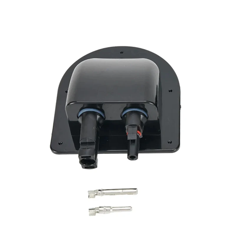 Panel Solar, Cable de doble orificio, glándula de entrada, caja de sellado, conector de Cable curvo, resistente al agua para caravana RV - imagen 2