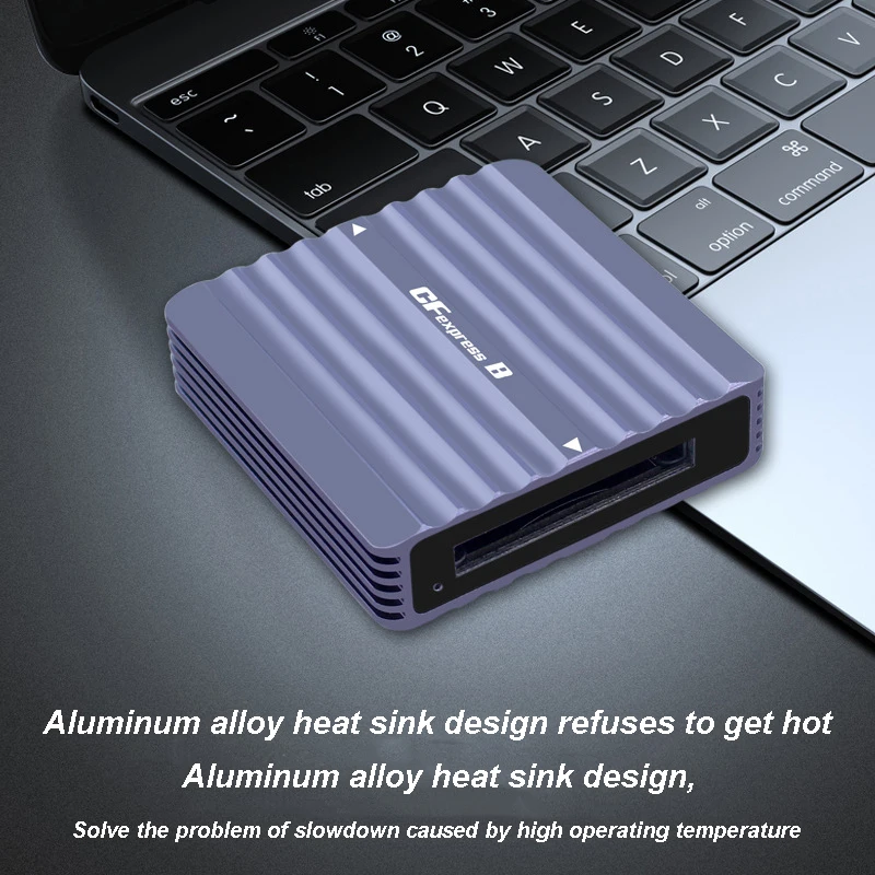CFExpress USB3.2 Gen2 de alta velocidad ​ ​ Adaptador de tarjeta de 10 Gbps Lector a prueba de golpes de aleación de aluminio Adecuado para computadoras y portátiles - imagen 5