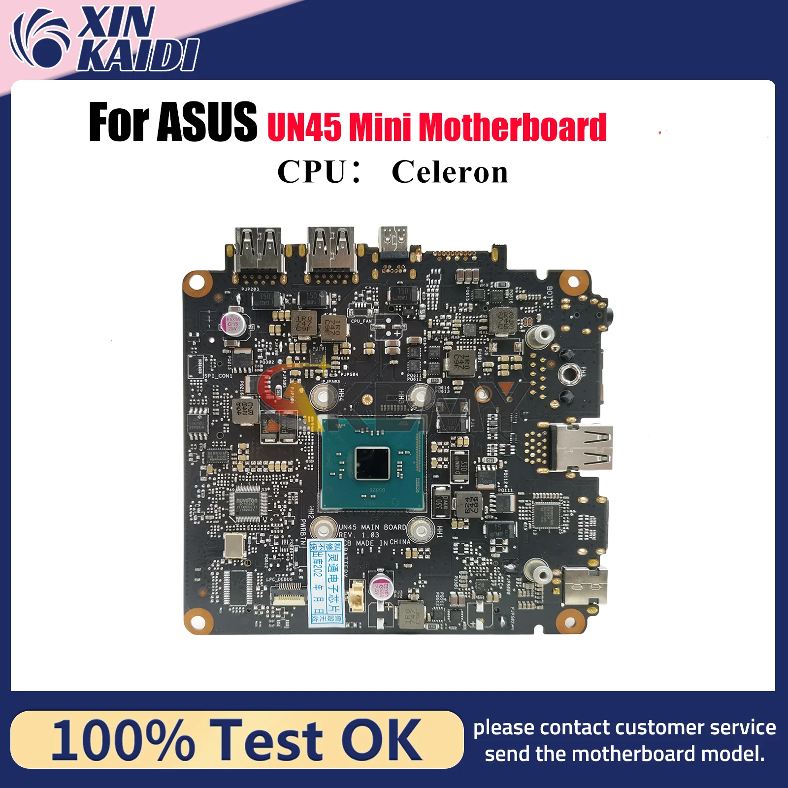 UN45 Laptop Motherboard For ASUS VivoMini UN45 Notebook Mainboard With Celeron CPU 100% tests OK fast shipping High quality