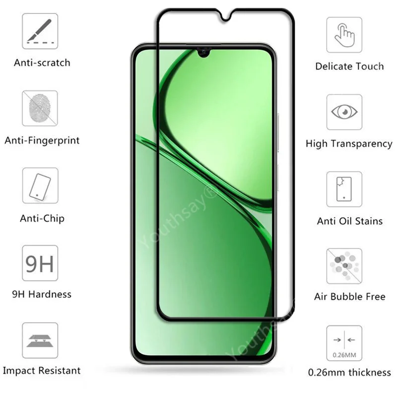 Vidrio de cubierta completa para Realme C63 vidrio templado para Realme C63 Protector de pantalla película protectora de lente de teléfono para Realme C63 - imagen 2