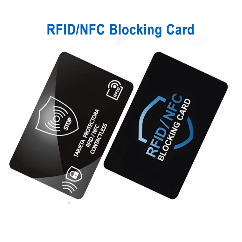 50 Uds. Tarjetas de bloqueo RFID NFC tarjeta de crédito de débito Protector de pasaporte juego de bloqueador diseño antirrobo inteligente bloqueador RFID - imagen 3