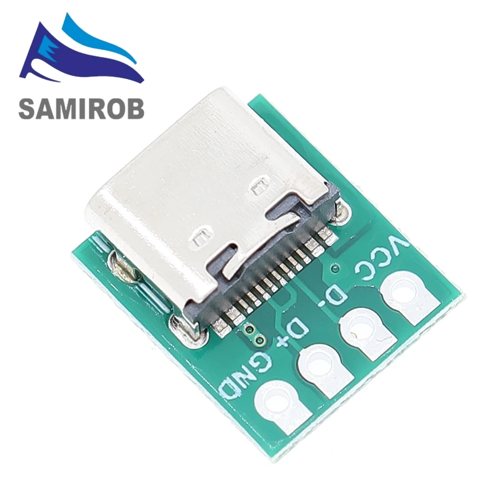 Conector USB 3,1 tipo C, adaptador de placa PCB de prueba de 16 pines, conector 16P para transferencia de Cable de línea de datos, 5/10 Uds. - imagen 3