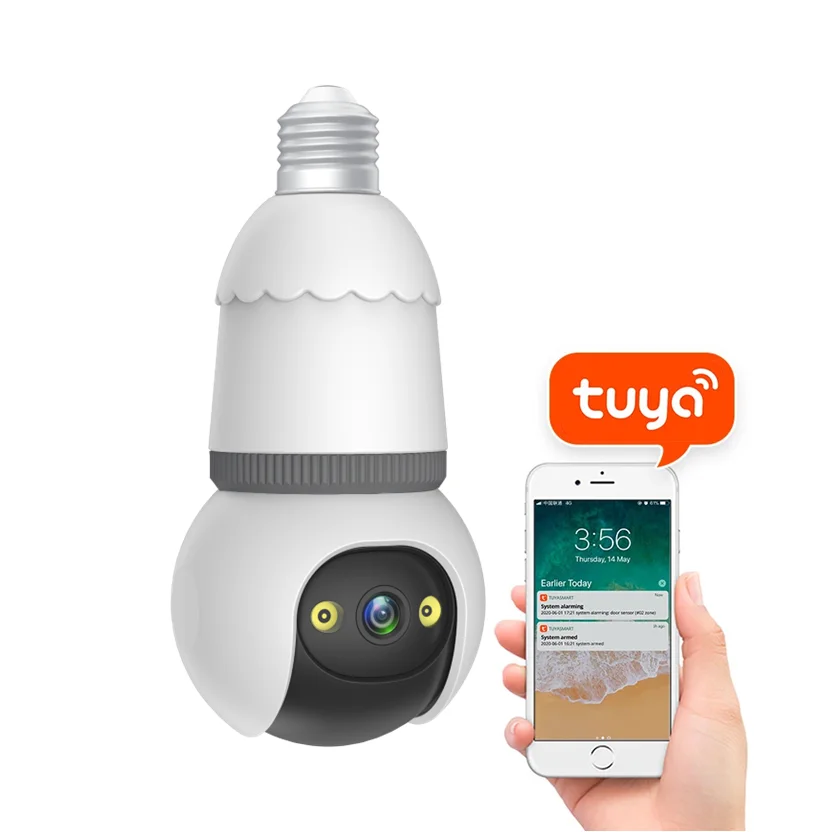 Cámara IP Tuya, bombilla de 5MP, WiFi, seguridad para el hogar, aplicación Smart Life, seguridad 1080P, cámara con bombilla CCTV