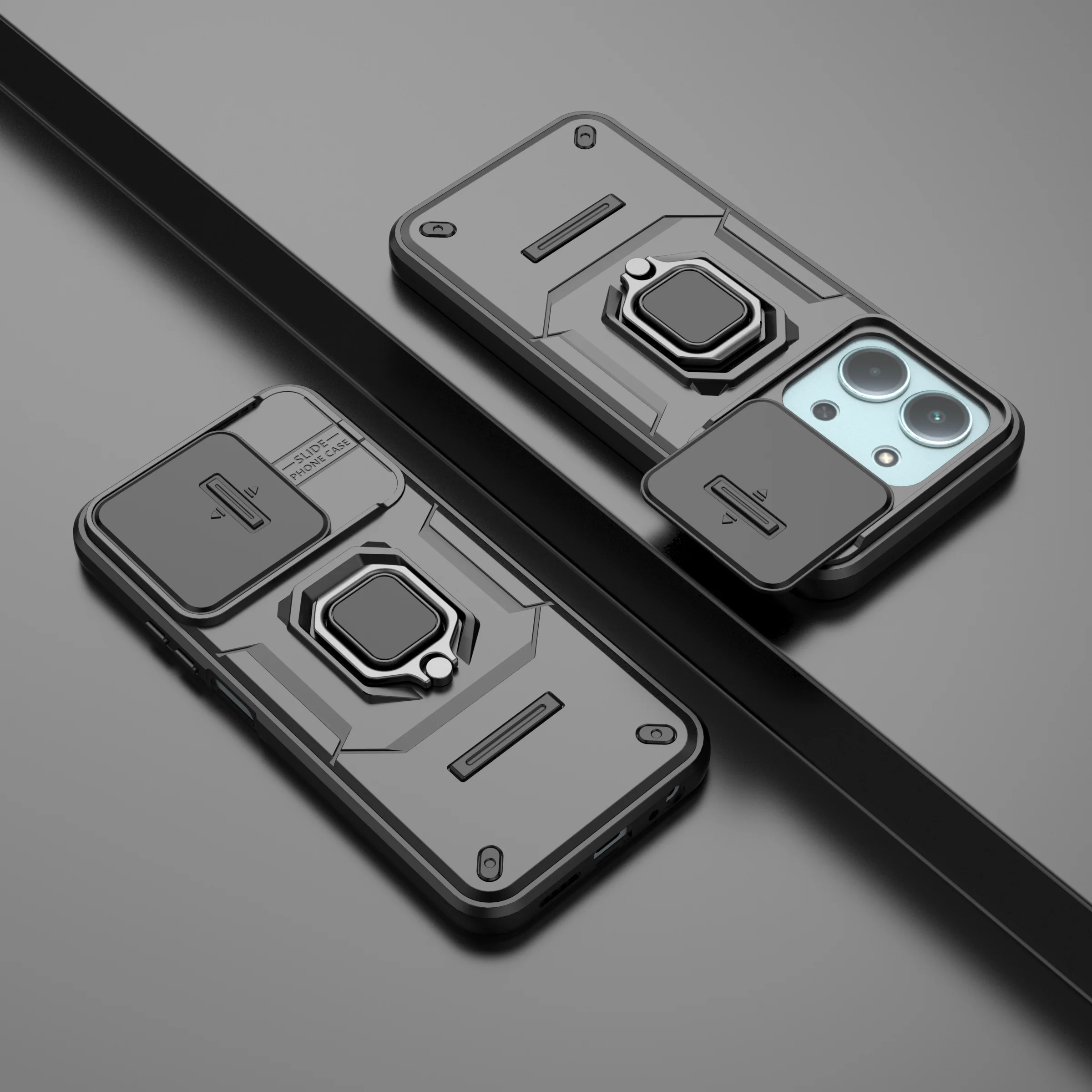 Para Redmi 15C funda para Xiaomi Redmi 15C Fundas soporte de anillo de batalla soporte deslizante Windows funda de teléfono a prueba de golpes Redmi 15C - imagen 5