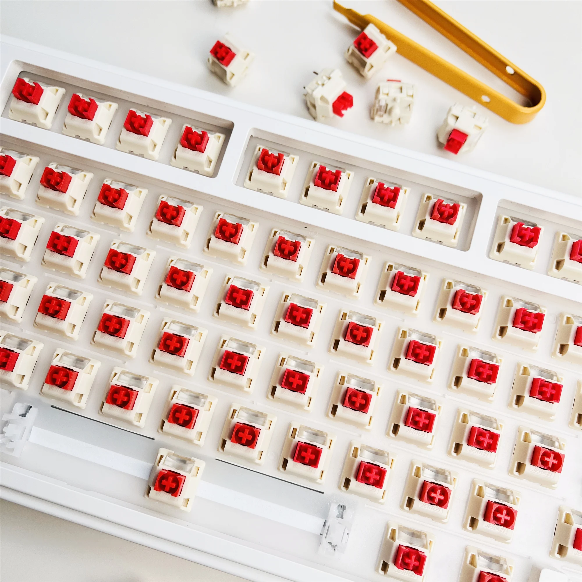 Interruptor lineal de frijol de miel Jerrzi, teclado mecánico de cinco pines con enchufe caliente personalizado prelubado de fábrica lineal silencioso, interruptores personalizados - imagen 2