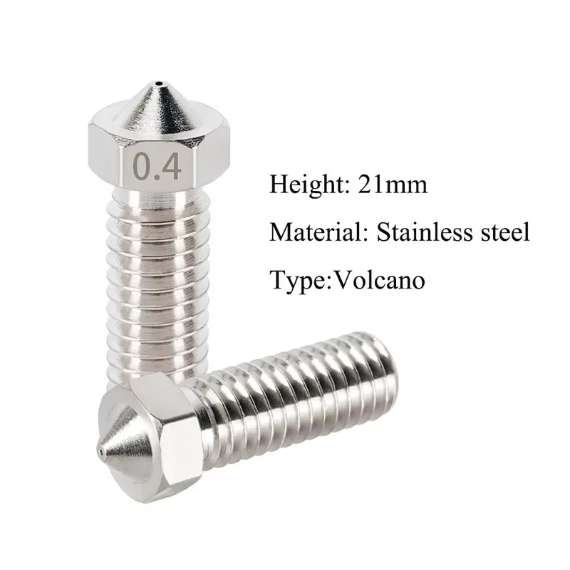 Boquilla de volcán E3D, acero duro, latón, PTFE plateado, impresión 3D para artillería Vyper Sidewinder X1 y X2 Genius Pro Hotend - imagen 4