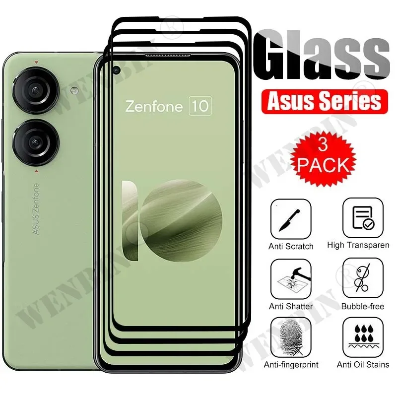 Protector de pantalla 9HD para teléfono, cristal Protector completo para Asus ROG, 8, 7, 6 Pro, Zenfone 10, 9, 8, 7, 3 unidades