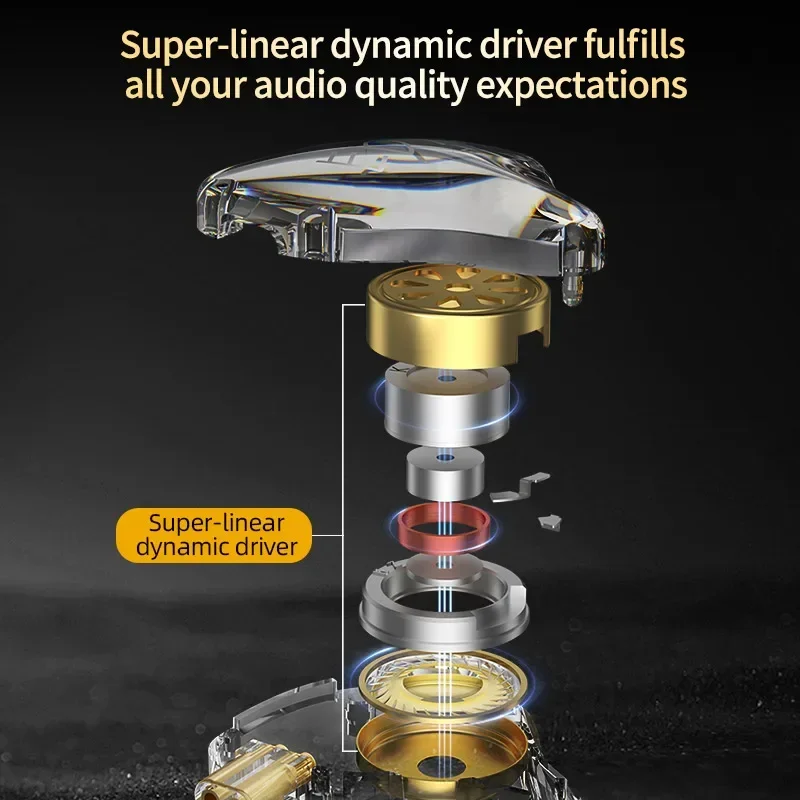 KZ EDX Lite Monitor de escenario auriculares en vivo HIFI con cable en la oreja auriculares dinámicos estéreo bajo deporte música auriculares regalo auriculares para juegos - imagen 4