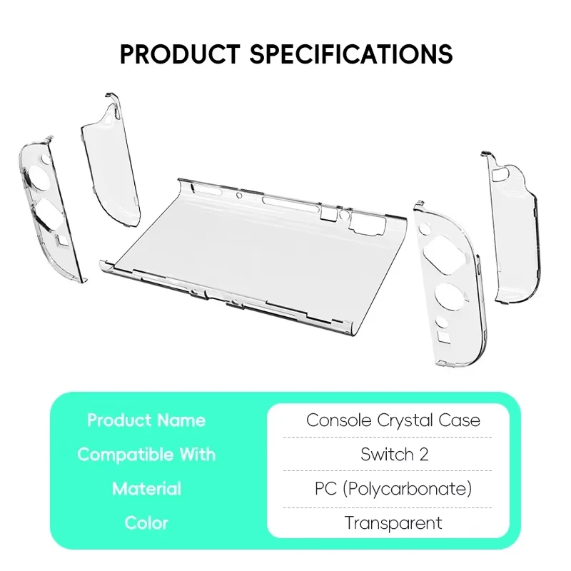 DATA FROG-funda rígida transparente para PC, carcasa protectora Joycon para Switch 2, accesorios - imagen 5
