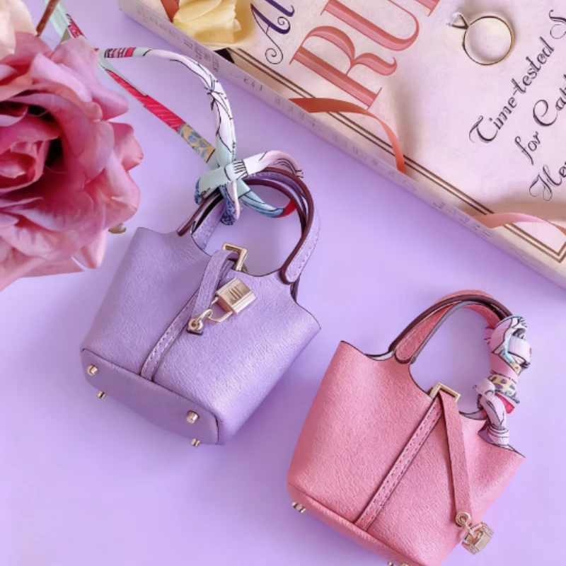 Funda protectora de cuero de nuevo estilo, carcasa suave, diseño creativo inspirado en Hermès, cesta y bolso tipo cubo para AirPods 1/2/3/Pro - imagen 5