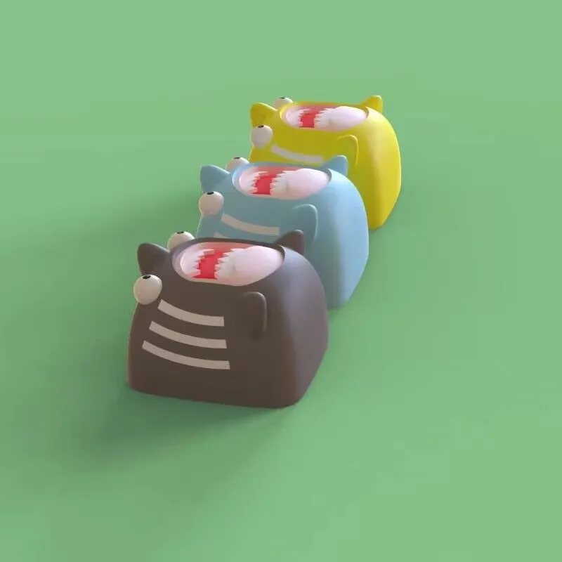 Teclas originales de tiburón divertido, accesorios artesanales de resina para teclado mecánico, regalo bonito, personalizado, interruptor MX - imagen 4