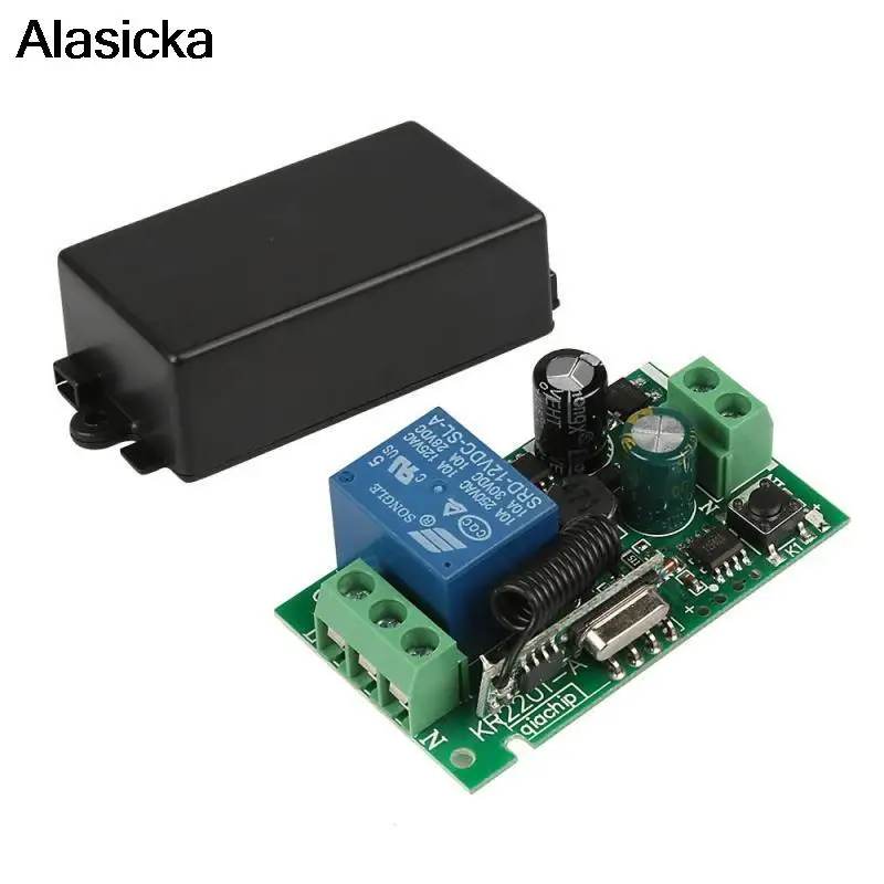 Interruptor de Control remoto inalámbrico Universal, módulo receptor de relé para Motor de puerta de garaje, 433Mhz, CA 250V, 110V, 220V, 1 canal - imagen 2