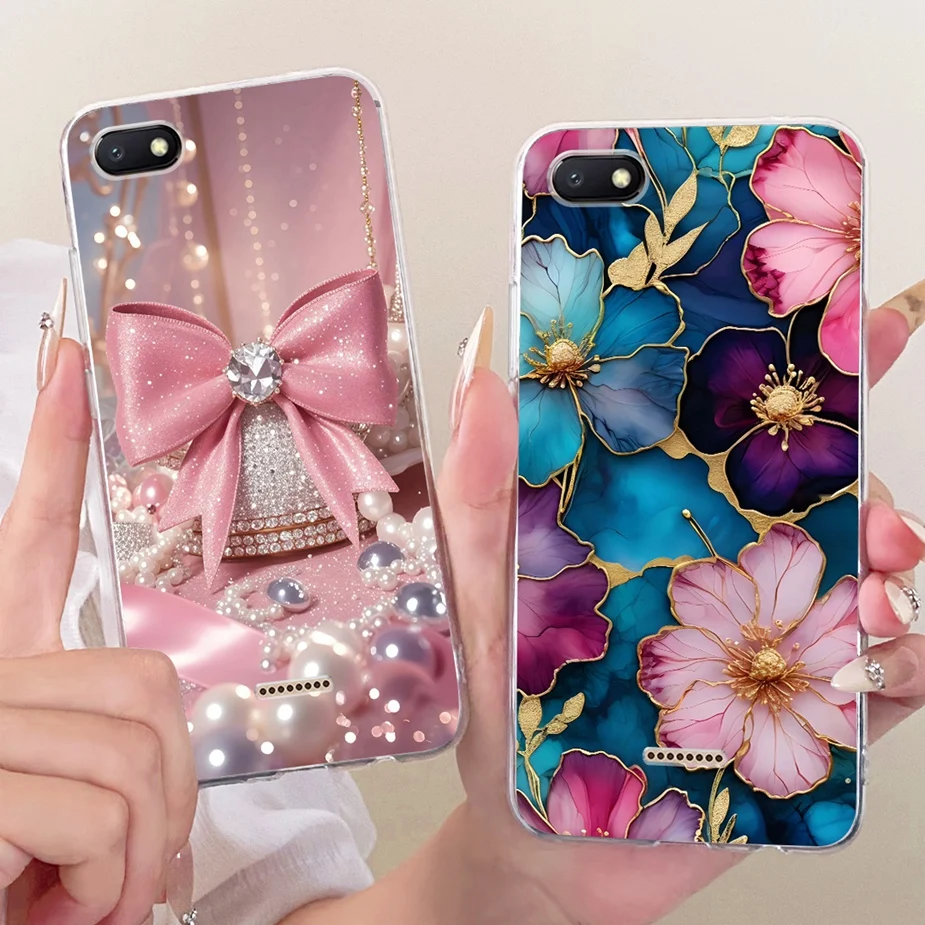 Para Xiaomi Redmi 6A funda Redmi 5A flores de lujo mariposa pintado funda de silicona suave para Redmi 6 6A Redmi5A Redmi6A Shell - imagen 2