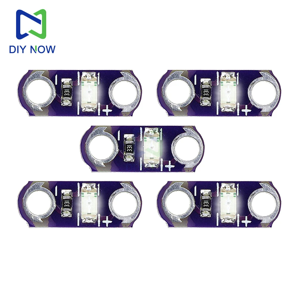 5 uds. Módulos LED LilyPad 3-5V 40MA amarillo/verde/blanco/azul/rojo pequeño módulo de luz LED para Arduino DIY KIT 3V-5V SMD DIY Kit - imagen 3