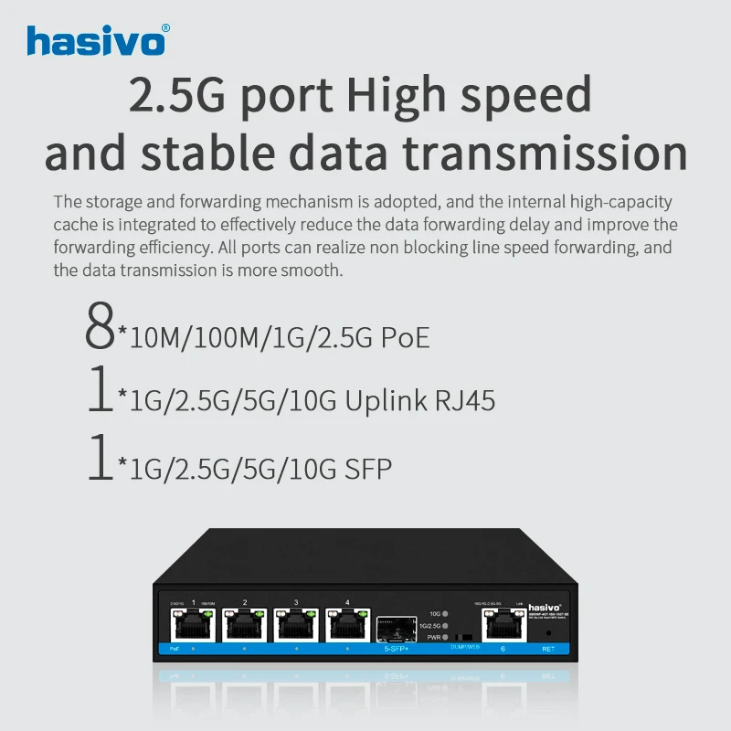 Conmutador PoE Gestionable 4 Puertos 2.5G + 10G SFP+ Uplink - imagen 2