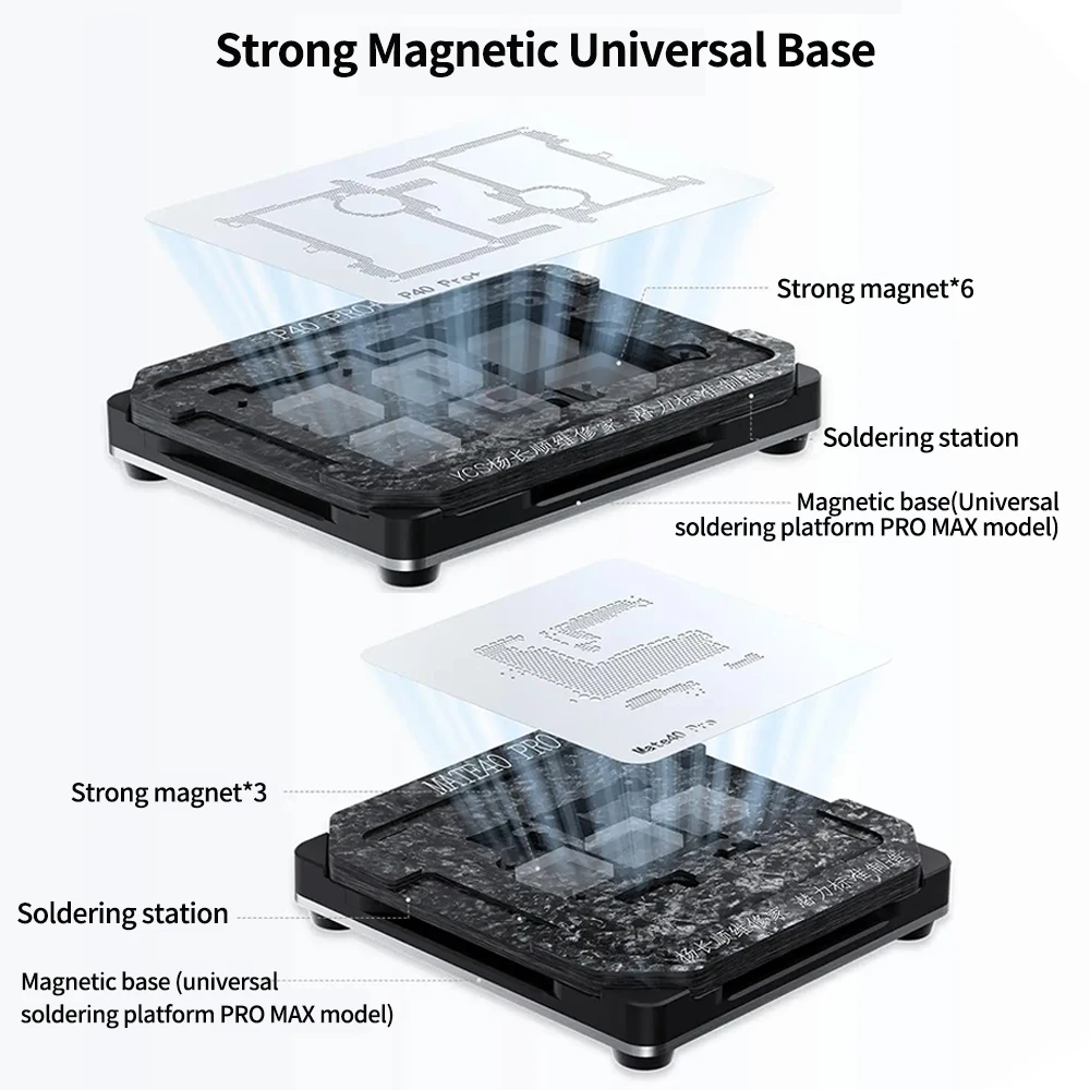 YCS-Estación de plantación de estaño magnética fuerte multifuncional para IPhone X, 11, 12, 13, 14, 15 Series, herramientas - imagen 5