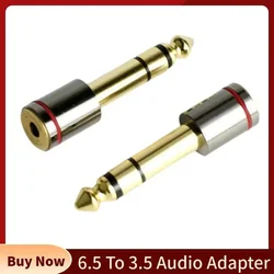 Adaptador Jack 6,5mm a 3,5mm Macho/Hembra para Auriculares y Micrófono