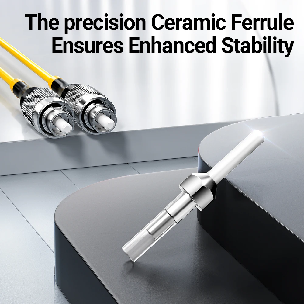 AMPCOM LC a FC UPC Cable de conexión de fibra óptica monomodo Simplex SMF 9/125μm Cable de fibra óptica insensible de 2,0mm de curva monomodo - imagen 5