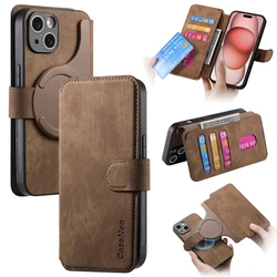 Funda cartera de piel MagSafe para iPhone 11-17, XR y Pro Max