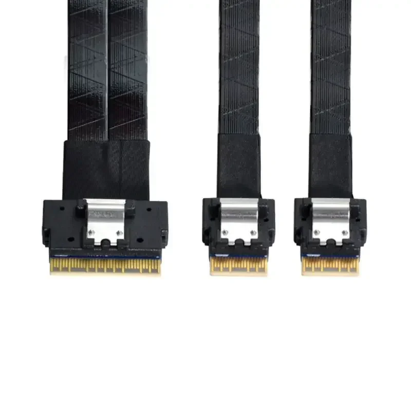 Slim SFF-8654 8i a 2 puertos 8654 8611 8643 Cable de disco duro OCULINK SAS 8087 Cable de datos de matriz 40CM 4i 8i PCI-E NVMe tarjeta adaptadora - imagen 5