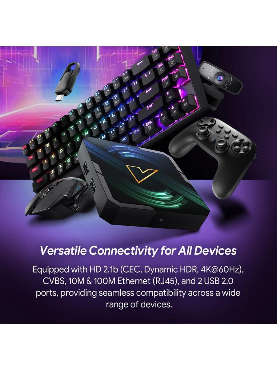 VONTAR ATV Android14 TV Box Realtek1325 CPU A55 Edge AI Mali-G57 GPU compatible con AI-PQ AI-SR HDR Wifi6 reproductor multimedia decodificador - imagen 4