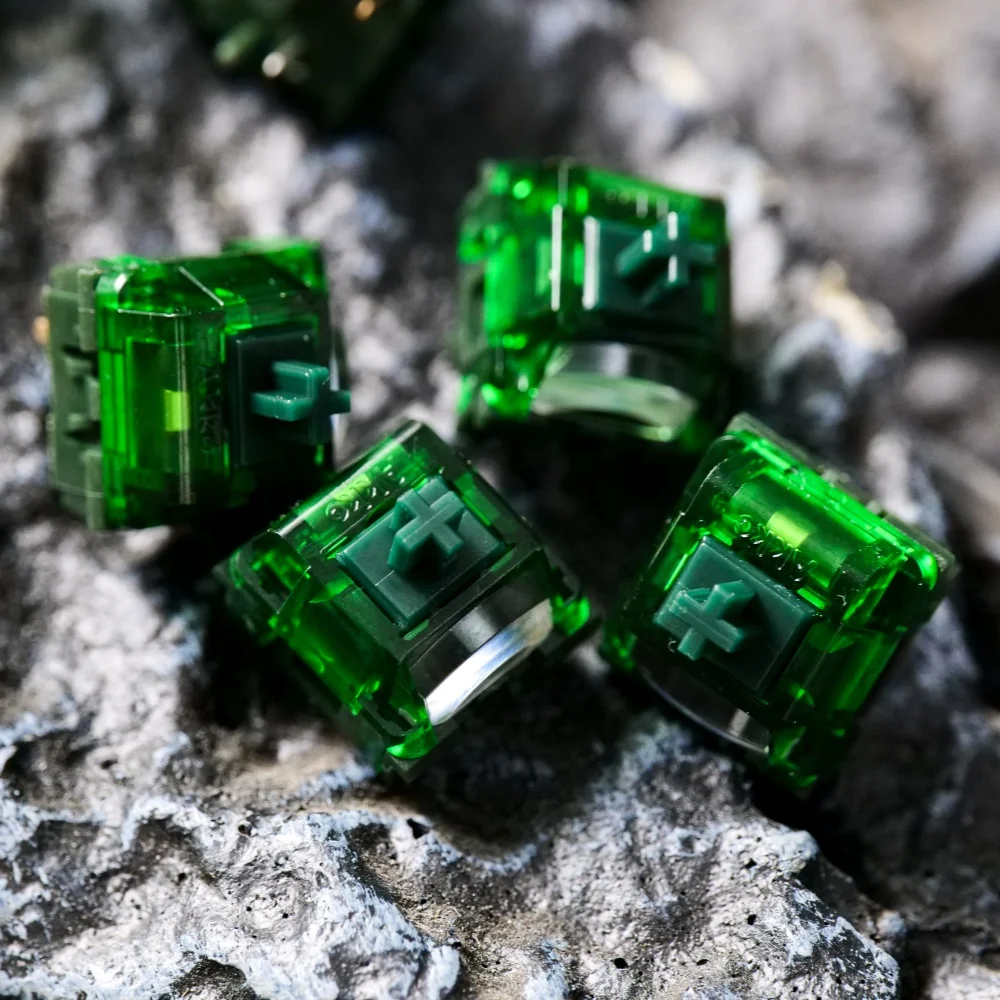Akko x MonsGeek Interruptores antiniebla verdes 5 pines 60gf Interruptor lineal pesado Lubrado en fábrica Compatible con teclado mecánico MX (45 piezas) - imagen 5