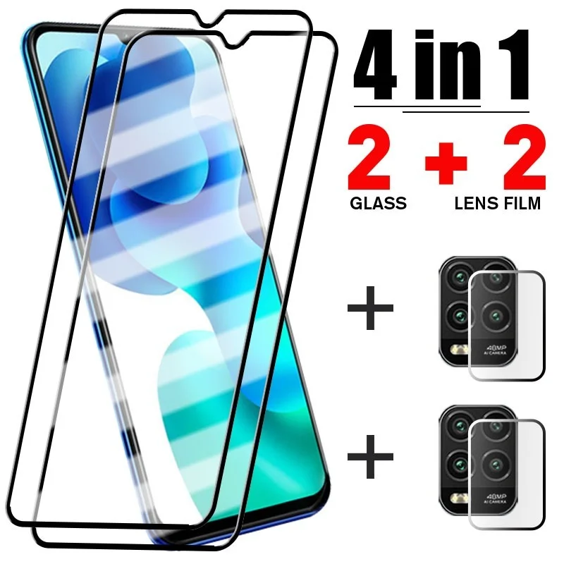 Protector de pantalla completa 4 en 1 para Xiaomi Mi 11 10 9 A3 Lite 5G 9T 10T Pro vidrio Protector para Xiaomi Poco X3 M3 Pro vidrio templado