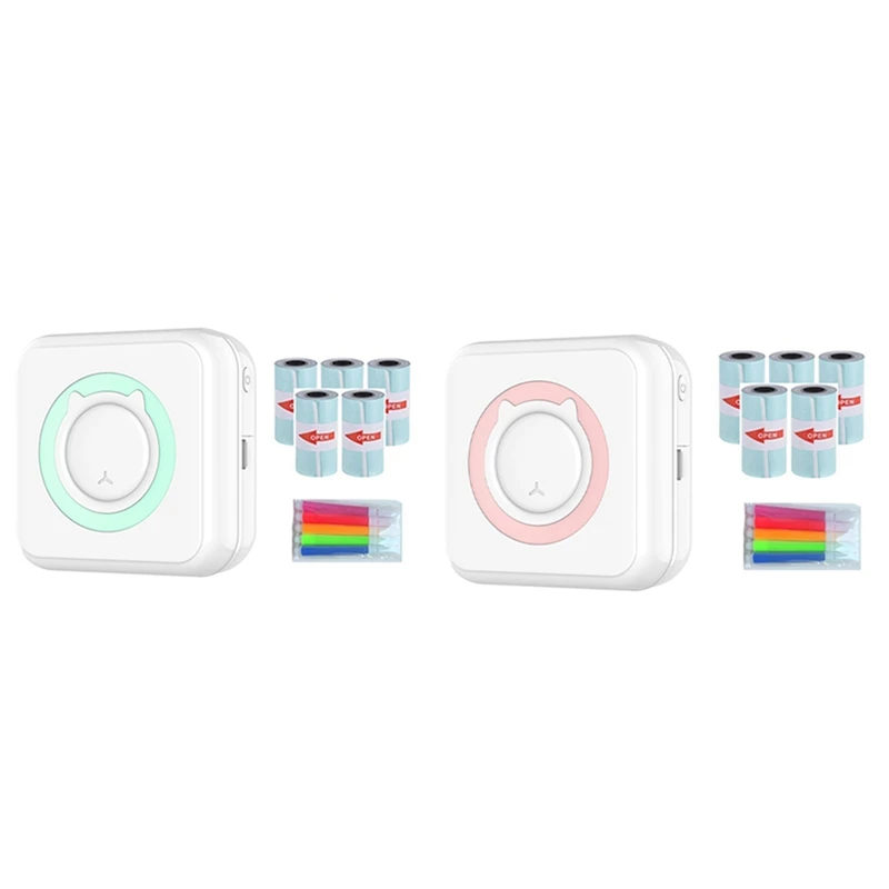 Mini impresora térmica inalámbrica con Bluetooth, impresora de etiquetas multifuncional con papel autoadhesivo y bolígrafo de Color, caliente