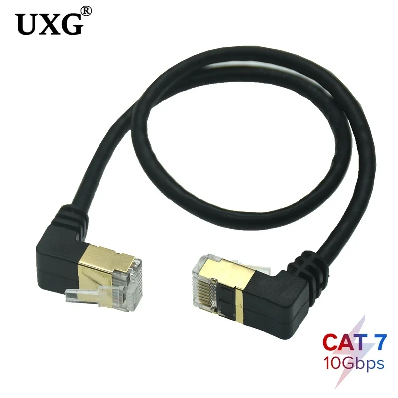 Cable Ethernet RJ45 Cat 7 STP 10Gbps – 1m Angular 90º - imagen 3
